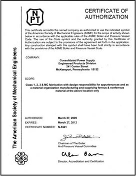 Certifications and Quality Program at Consolidated Power Supply